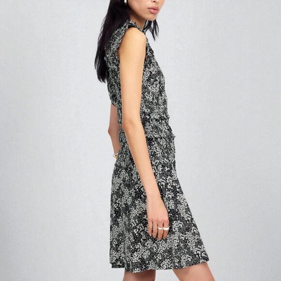 Madewell Smocked Crewneck Mini Dress in Floral Size 0 - Picture 2 of 11